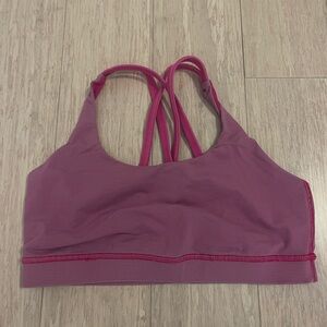 Lululemon Pink Striped Sports Bra